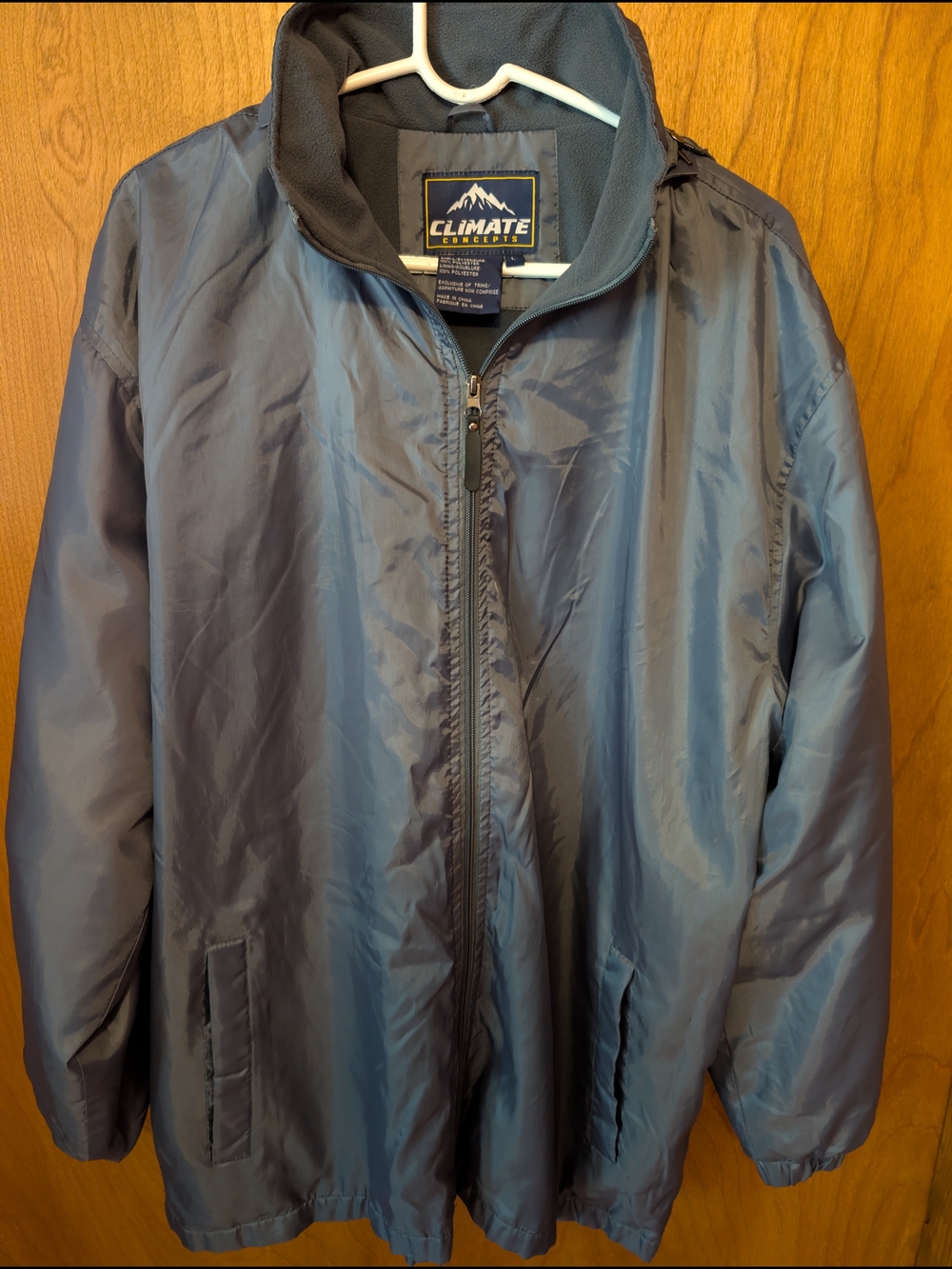 Men’s Dark Gray Fleece Lined Windbreaker
